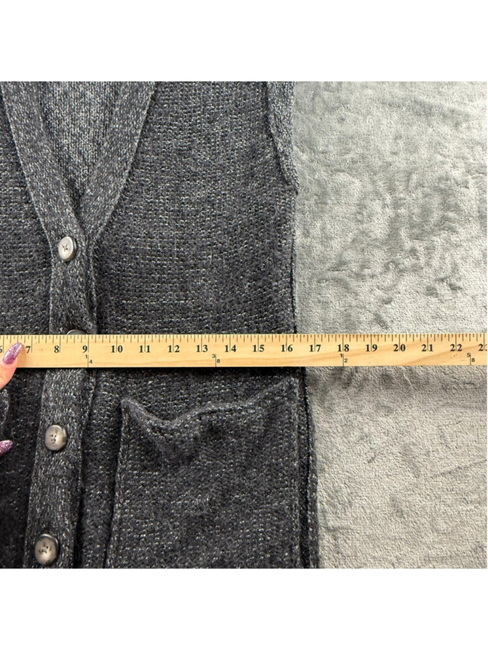 Club Monaco Vest Women S Knit Wool Alpaca Longline Academia Preppy Charcoal Grey - Picture 10 of 14